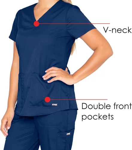 Miniatura 5 de Uniforme quirúrgico con cuello en V dos bolsillos para mujer Greys Anatomy