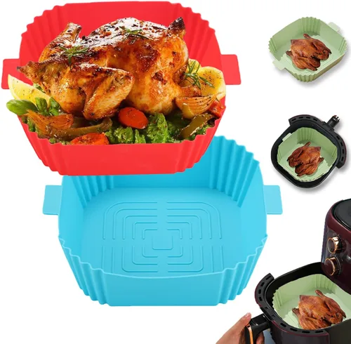 Miniatura 8 de LYHOLKEER Forros de silicona para freidora de aire Chefman de 6 cuartos de galón, Instant Pot Vortex Plus 6QT XL, 1 cesta cuadrada de silicona