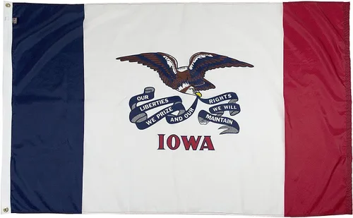 FlagSource Bandera del estado de nailon de Iowa, fabricada en los Estados Unidos, 4 x 6 pies Iowa 4x6'