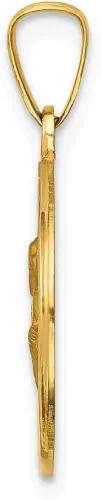 Miniatura 2 de Medalla de San Pedro pulido y satinado de 14 quilates con dije hueco de 0.709in y 0.630in estilo XR1381, Metal, no conocido