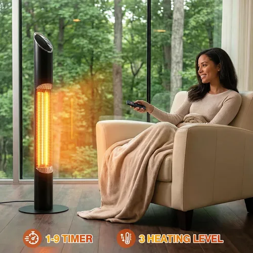 Miniatura 3 de Calentador eléctrico Outdoot independiente, calentador infrarrojo para exteriores e interiores, calentador de garaje eléctrico de 1500 W, control