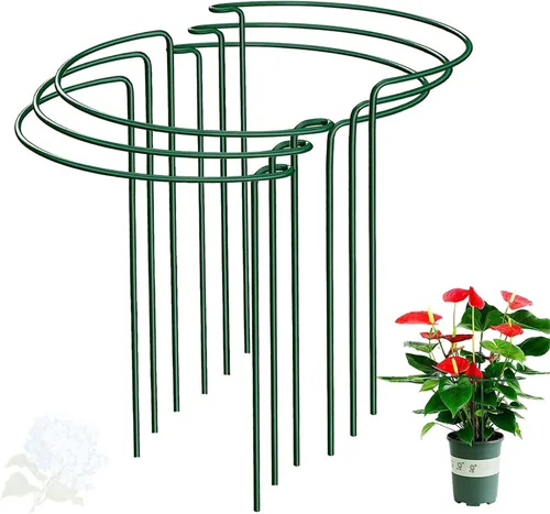 Miniatura 11 de Estaca de soporte para plantas de serpiente, estaca y soporte de peonía semicircular, jaula de soporte de hortensias resistente, anillo de soporte