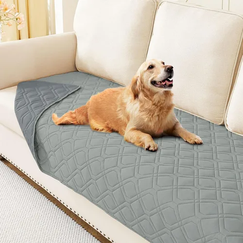 Miniatura 159 de hyha Manta impermeable para perros, manta reversible para cama de mascotas, funda suave para sofá/sillón lavable para perros, fundas impermeables