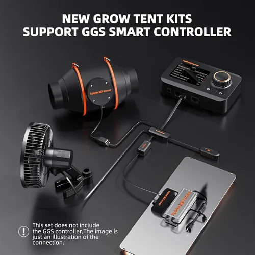 Miniatura 4 de Spider Farmer Kit completo de tienda de cultivo 2x4 SF2000 Samsung LM301H EVO y regulable Sistema completo de tienda de cultivo 24" x 47" x 71