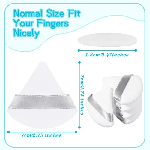 Miniatura 2 de Suclain 48 esponjas triangulares de terciopelo suave para maquillaje en polvo de cara, esponjas triangulares para base cosmética húmeda y seca