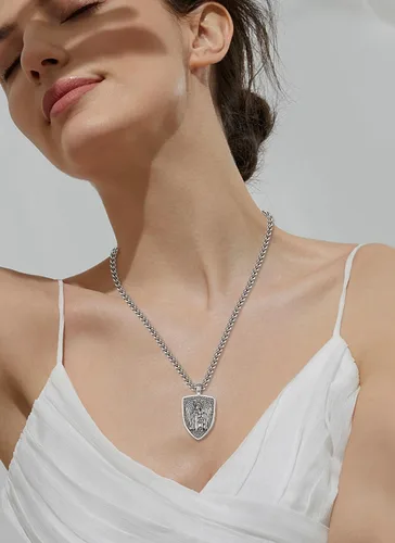 Miniatura 197 de CELESTIA Medallas de plata de ley 925 San Miguel/San Cristóbal/San Benito/San Gabriel/Virgen María/Jesús/Caravaca/Metatrón/Sello de los Siete