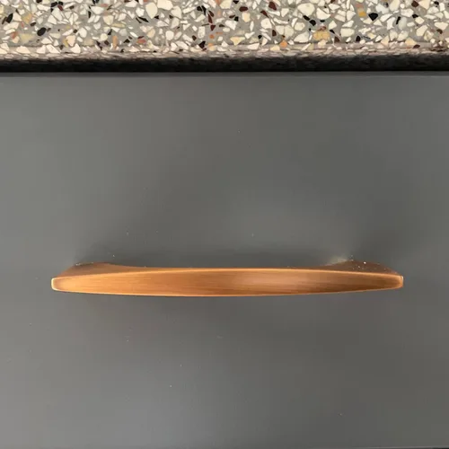 Miniatura 8 de Paquete de 4 tiradores de cajón de gabinete, tiradores en forma de puente de café cepillado para cajones de tocador, accesorios de gabinete de baño