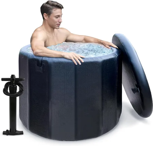 AWEMUFA Tina de inmersión fría para atletas, bañera de hielo inflable de 100 galones, compatible con enfriadores de agua, tinas de hielo portátiles