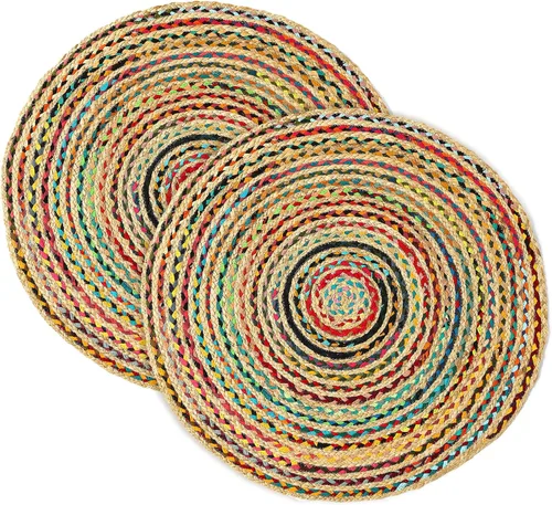 Miniatura 51 de RedEarth · Alfombra rectangular - 2'x3' de yute natural trenzada con respaldo antideslizante - Alfombra boho tejida a mano para dormitorio, cocina