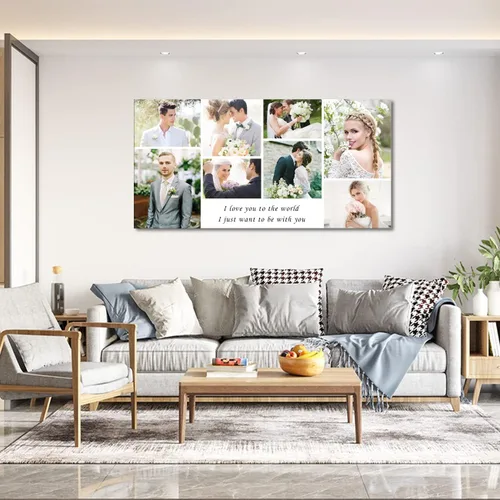 Miniatura 4 de LZIMU Lienzo de fotos de collage personalizado, arte de pared, lienzo de imágenes personalizadas, lienzo para decoración del hogar