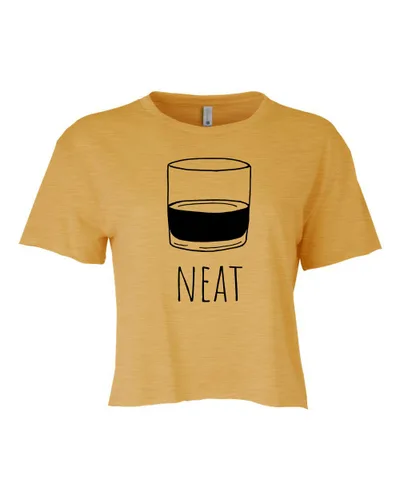 Miniatura 11 de I Wonder If Bourbon Thinks About Me Too, Cute Women's Screen Printed Crop Tee, Shirts With Sayings, Heather Gray or Gold (L, Gold)