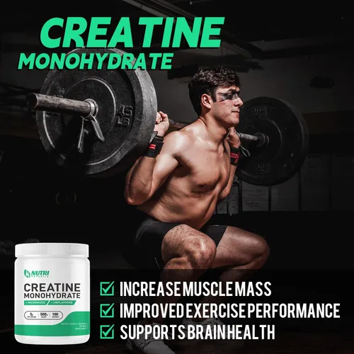Miniatura 3 de Monohidrato de creatina en polvo de 17.64 oz, suplementos de creatina micronizada pura para hombres y mujeres para desarrollar músculo, suplementos