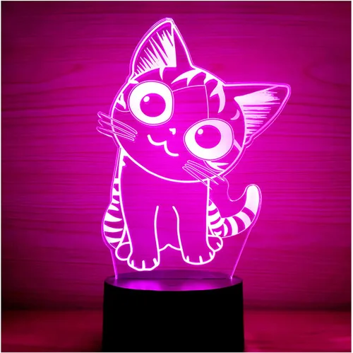 Luz nocturna LED de ilusión óptica 3D, lámpara de escritorio para dormir para niños y niñas, control táctil, 7 cambios de color, alimentada por USB,