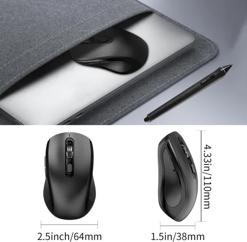 Miniatura 6 de Ratón Inalámbrico Ergonómico, Ratón con Botones Laterales, 2400 DPI, Silencioso y Antideslizante, 2.4Ghz con Receptor USB, 6 Botones, Adecuado