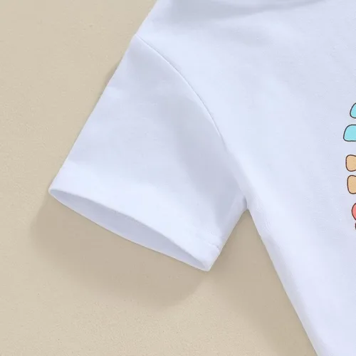 Miniatura 4 de Conjunto de 2 piezas de ropa de otoño para bebé y niña, sudadera de manga larga con cuello redondo y pantalones deportivos, conjunto de traje