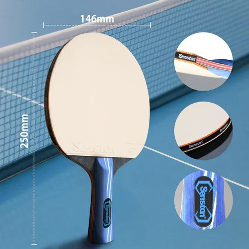 Miniatura 2 de Senston Paletas de ping pong, juego de 2 raquetas de tenis de mesa prémium con 3 pelotas de ping pong para jugar en interiores y exteriores