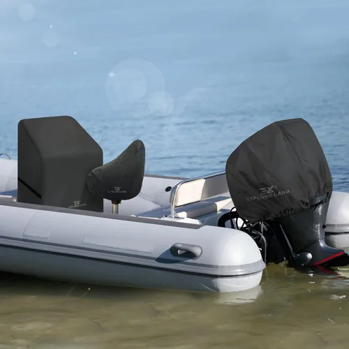 Miniatura 7 de Explore Land Cubierta de Motor Fuera de Borda - Cubierta de Capó de Motor de Barco Impermeable 600D de Servicio Pesado - Compatible con Motor