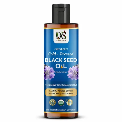 Aceite de semilla negra orgánico prensado en frío, 8 onzas líquidas | Nigella sativa sin refinar, 3 veces timoquinona (más del 1.5%) | Aceite de