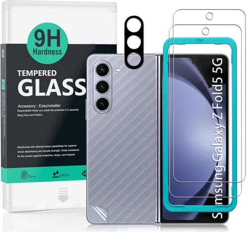 Miniatura 8 de Ibywind Protector de pantalla para Samsung Galaxy Z Fold4 5G (6.2 pulgadas), paquete de 2 + 1 protector de lente de cámara + 1 película trasera
