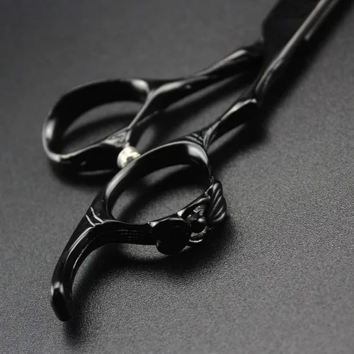 Miniatura 7 de Tijeras de corte de pelo, 6.0 pulgadas negras profesionales japón 440C tijeras de corte de pelo – peluquería de mezcla/adelgazamiento/texturización