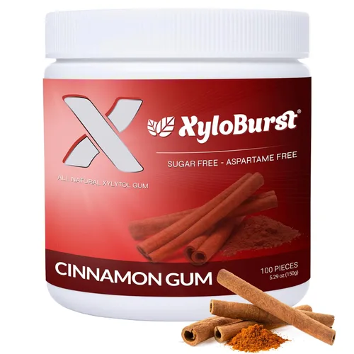 Miniatura 15 de XyloBurst Goma de mascar de xilitol Sin azúcar, sin gluten, apto para dieta cetogénica, sin aspartamo para la salud bucal, menta verde, tarro