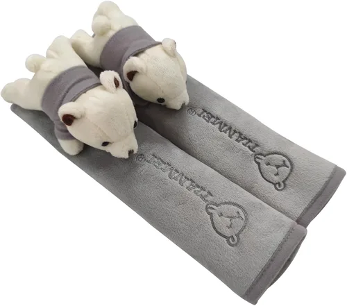 Miniatura 16 de Tianmei 2 piezas con diseño de muñeca de dibujos animados linda para funda de cinturón de seguridad de coche, almohadilla para la correa del hombro