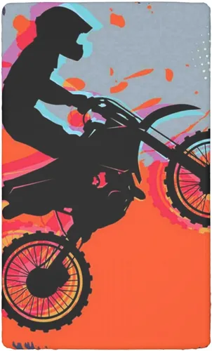 Miniatura 7 de Sábana bajera ajustable para cuna con temática de motocross, sábana bajera estándar para cuna, suave y transpirable, sábana de colchón para cuna