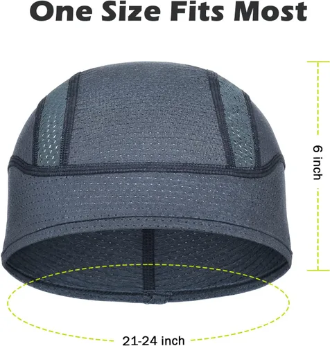Miniatura 18 de Gorro con forro para casco de calavera, malla de enfriamiento para hombres y mujeres, se adapta debajo de los cascos