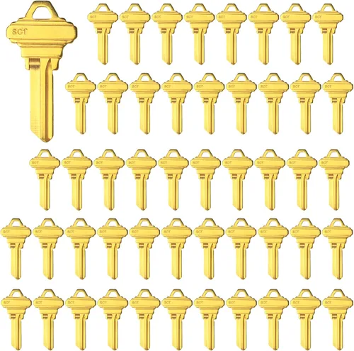 Miniatura 7 de Llaves en blanco con acabado de latón, llaves en blanco sin cortar KW1, paquete de 100 llaves