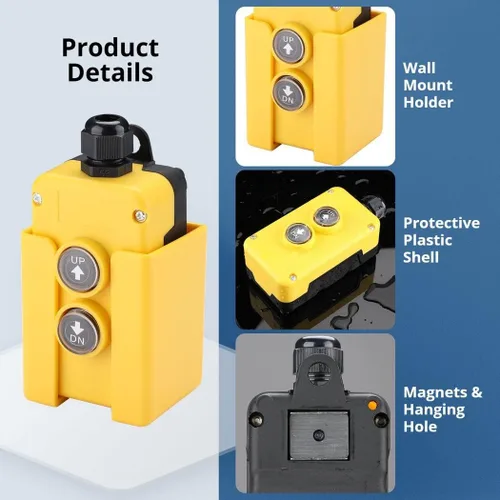 Miniatura 4 de Homaisson Control remoto de remolque de volcado, interruptor de control hacia arriba y hacia abajo del remolque de 12 V, botón de control remoto
