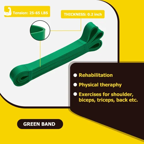 Miniatura 3 de Pull Up Bands, Resistance Bands, Pull Up Assistance Band Exercise Bands for Men & Women Working Out, Body Stretching, Physical Therapy, Muscle Verde