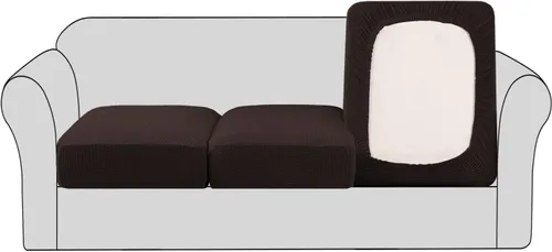 Miniatura 36 de H.VERSAILTEX - Fundas elásticas para cojín de sofá individual, fundas de asiento para silla de sofá, protector de cojín con tejido jacquard de sarga