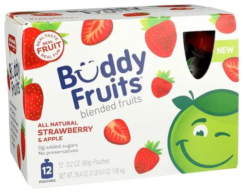 Miniatura 8 de Buddy Fruits Snacks To Go Puré de manzana sin azúcar de mango sin azúcar, bolsa de 3.2 onzas (18 unidades) sin gluten, frutos secos, conservantes