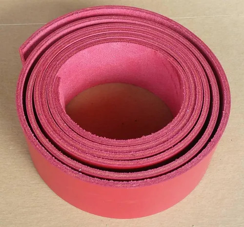 Miniatura 7 de 2 inch rojo tira de piel 8 – 9 onzas (3.2 – 3.6 MM) – Latigo tiras de piel hasta 96 inch de largo fabricado en Estados Unidos por pitka piel