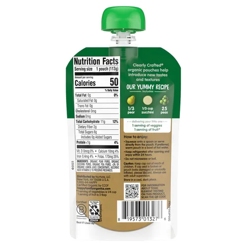 Miniatura 10 de Happy Baby Organics Stage 2 - Bolsas de comida para bebés, sin gluten, aperitivo vegano y saludable, puré de frutas y verduras claramente