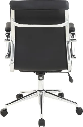 Miniatura 6 de Office Star Silla de oficina ajustable Antimicrobial Manager con base cromada, respaldo medio, tela negra Dillon