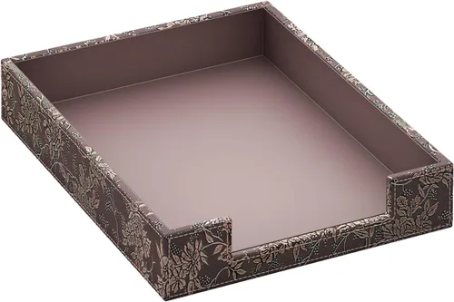 Miniatura 9 de Bandeja de cartas de cuero, organizador de escritorio elegante THIPOTEN para suministros de oficina, correo, papel, archivo, revista, organización