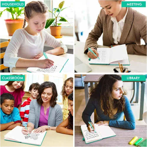 Miniatura 7 de feela Paquete de 3 Cuadernos Diarios a Granel, Cuaderno de Tapa Dura Clásico con Rayas Rayado Diarios con Soporte para Bolígrafo para Mujeres Niñas