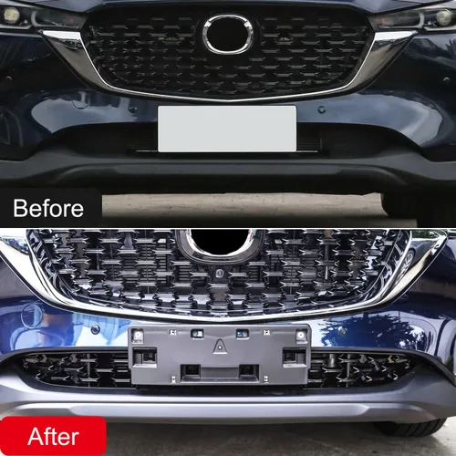 Miniatura 2 de HIGH FLYING Para Mazda CX-5 CX5 2022 2023 2024 Accesorios exteriores Cubierta decorativa de rejilla central delantera inferior del coche ABS negro