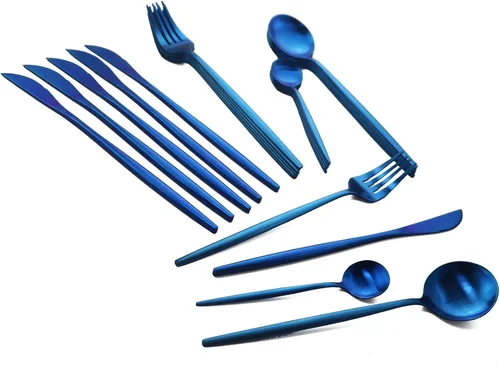 Miniatura 11 de JASHII Juego de cubiertos de acero inoxidable de 24 piezas, juego de cubiertos de servicio para 6, utensilios para cocina, aptos para lavavajillas