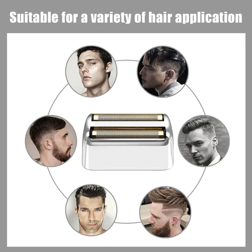 Miniatura 2 de Lámina de repuesto y cortadoras para afeitadora compatible con BaBylissPRO Barberology Double FXFS2 (Plata)