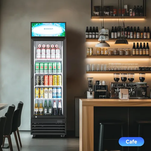 Miniatura 4 de Refrigerador y enfriador de bebidas comercial BODEGA BODEGACOOLER, refrigerador comercial para mercancía con luz LED suave, estantes ajustables