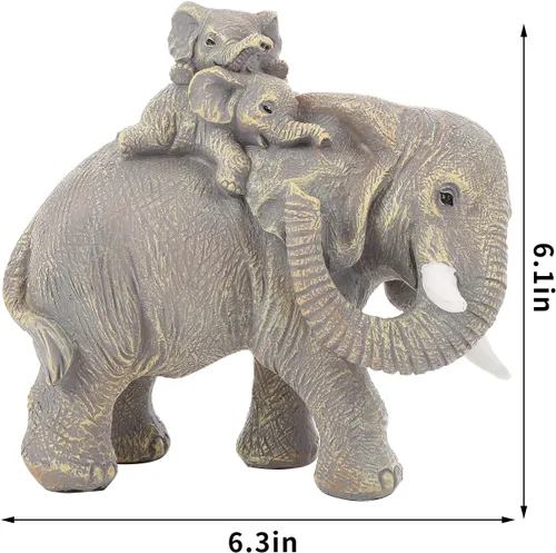 Miniatura 4 de Juego de 3 estatuas doradas de elefante de buena suerte, decoración del hogar, figuras de elefante geniales para estante, sala de estar, oficina