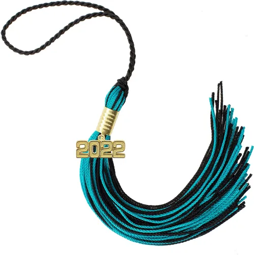 Miniatura 7 de Borla de graduación Aqua 2022, todos los colores escolares disponibles, fabricada en Estados Unidos