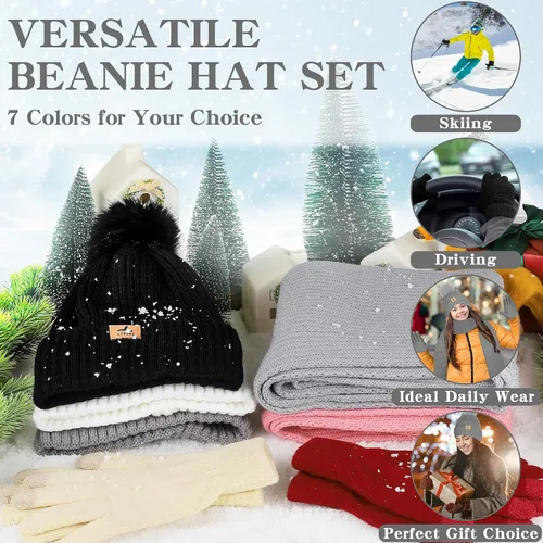Miniatura 9 de Conjunto de guantes para pantalla táctil y gorro para exteriores