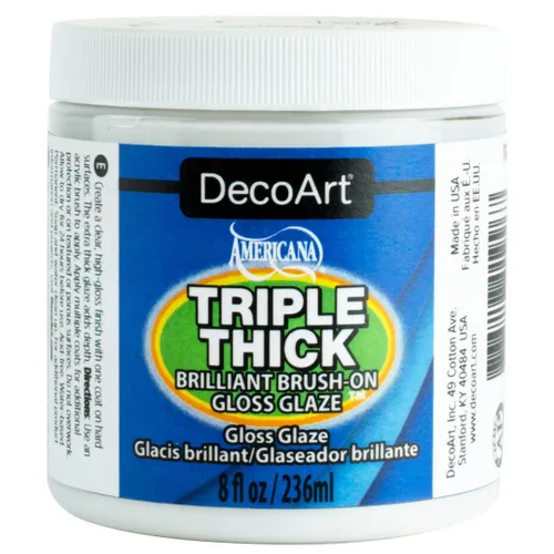 Miniatura 4 de DecoArt TG01-10 Esmalte brillante triple grueso, esmalte brillante triple grueso de 4 onzas (tarro), blanco