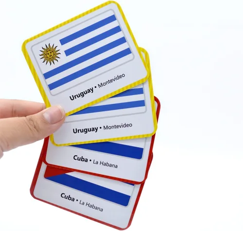 Miniatura 3 de Menique Flags of The Americas Juego de Memoria de Banderas de las Américas – Edición en Español – 70 Tarjetas (35 Parejas) con Banderas, Países