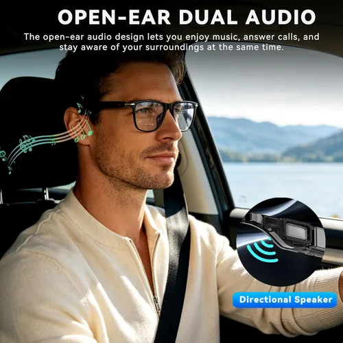 Miniatura 3 de Lentes inteligentes AI con ChatGPT, gafas Bluetooth con más de 164 lenguajes y acentos, lente fotocrómica, audio de oído abierto, música y llamadas