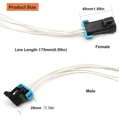 Miniatura 3 de HiSport 1 paquete de 5 pines macho y hembra sellados conector conector conector de cable de coleta compatible con GM Pontiac G6
