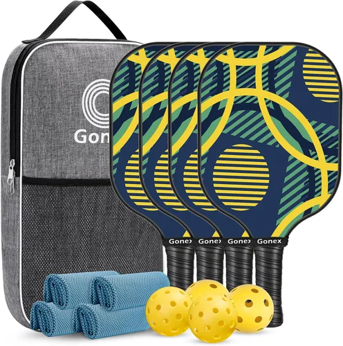 Gonex - Juego de palas de pickleball, raquetas de pickleball de grafito aprobadas por USAPA con empuñadura cómoda, juego de palas de pickleball de